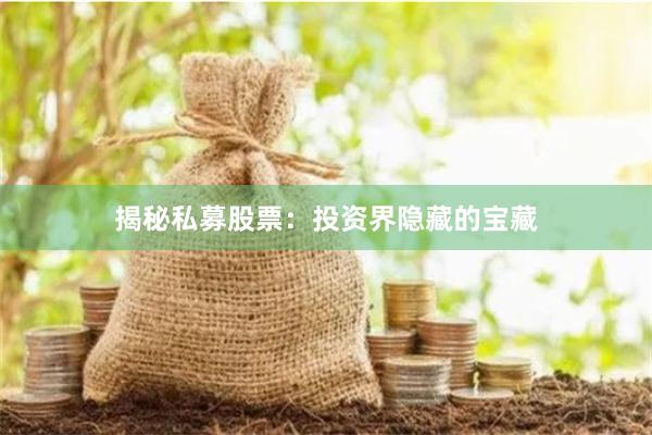 揭秘私募股票：投资界隐藏的宝藏